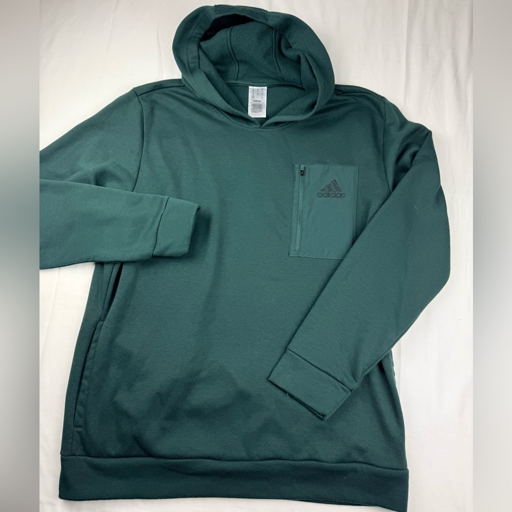 Adidas Men's Regular Fit Kangaroo Pocket Hoodie Green‎ size XLarge